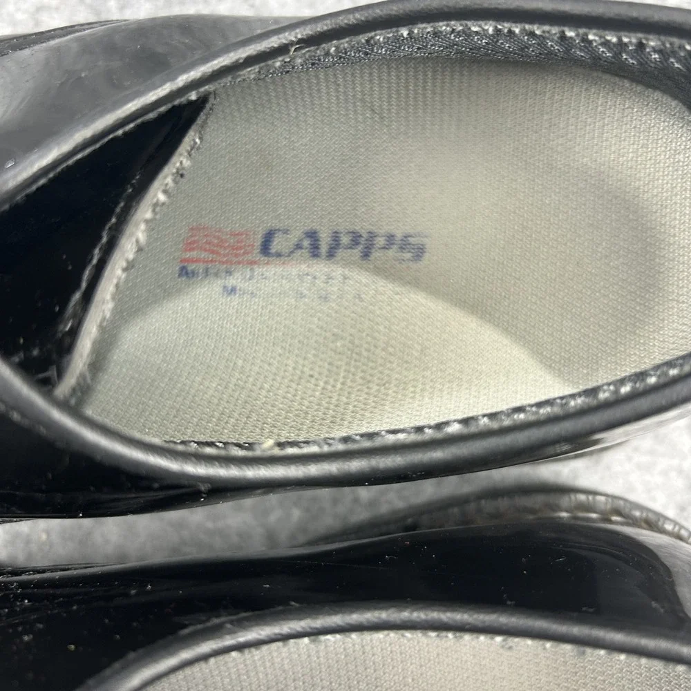 Capps 90263 Dress Shoes 8.5 D Black Patent Leather High Shine Formal